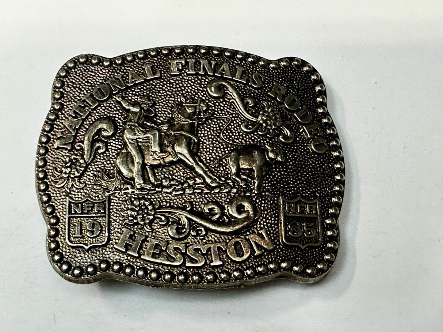 1985 NFR National Finals Rodeo Youth Size Hesston Commemorative Belt Buckle