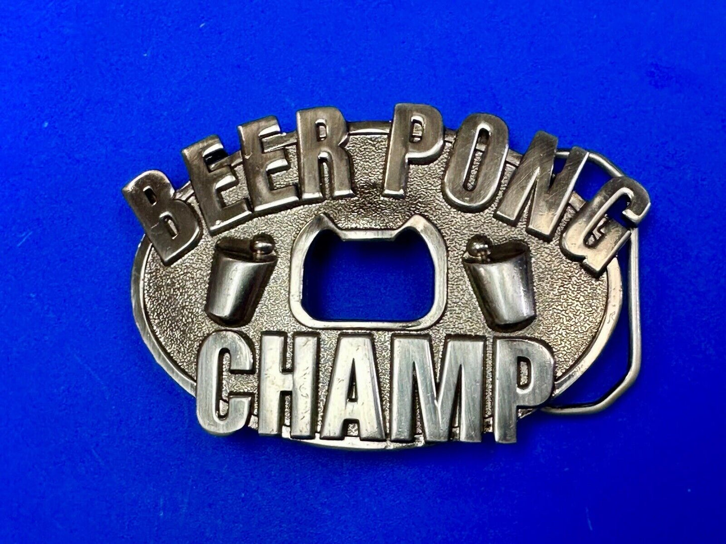 Beer Pong Champ Bottle Opener, Belt Buckle Award funny Novelty by Kalan