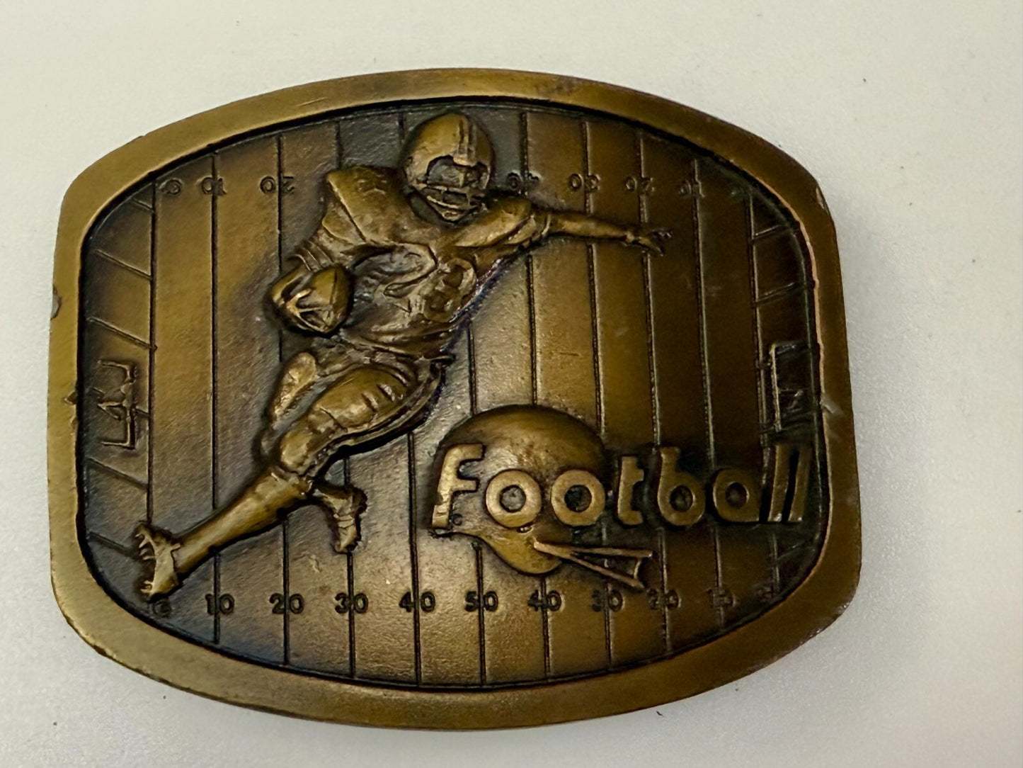 American Sports Football Player Brass Tone VTG 1979 Indiana Metal Belt Buckle