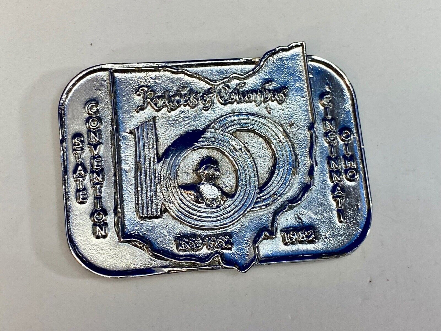 Vintage 1982 Knights Of Columbus 100 Year Celebration Convention Belt Buckle