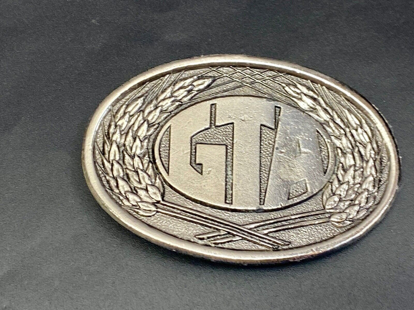 Vintage 1980 First edition GTA Farming Agriculture seeds wheat soy belt buckle