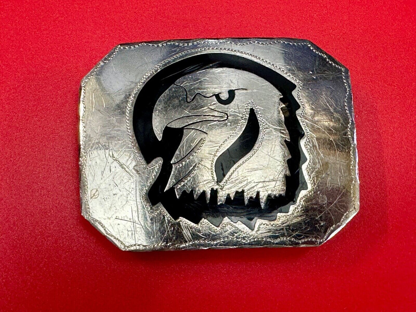 Bald EAGLE Vintage Inlaid Enameled Artisan? Beautiful Craftsmanship belt buckle