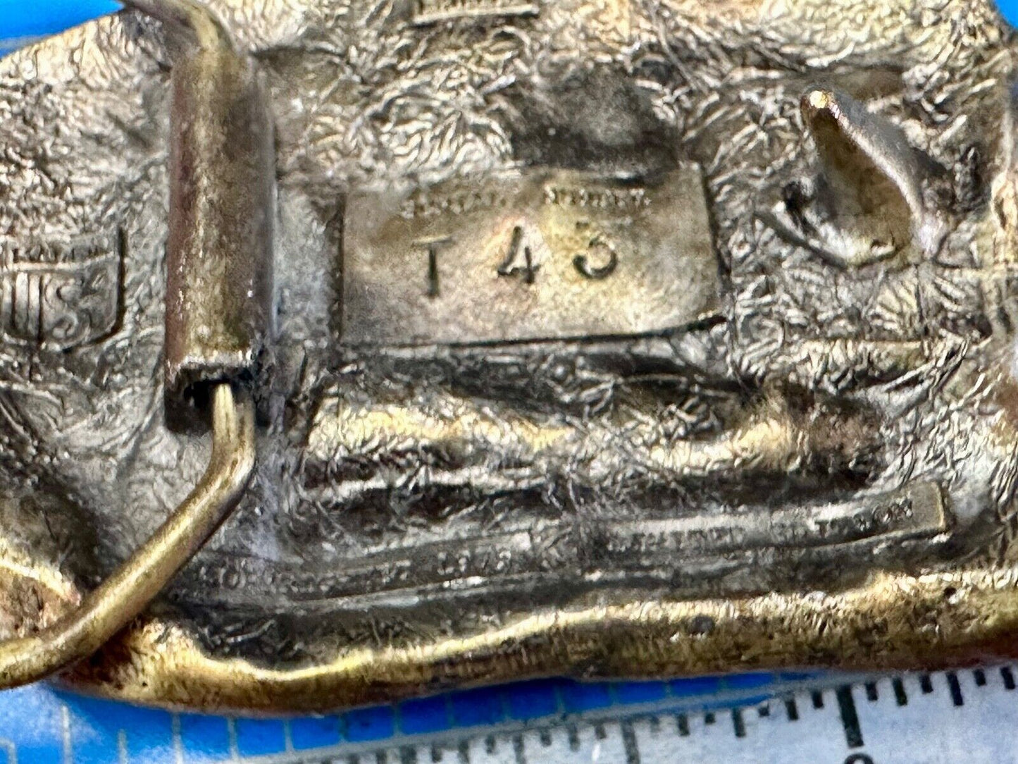 Adorable Chipmunk on tree branch vintage belt buckle by M&M Chicago