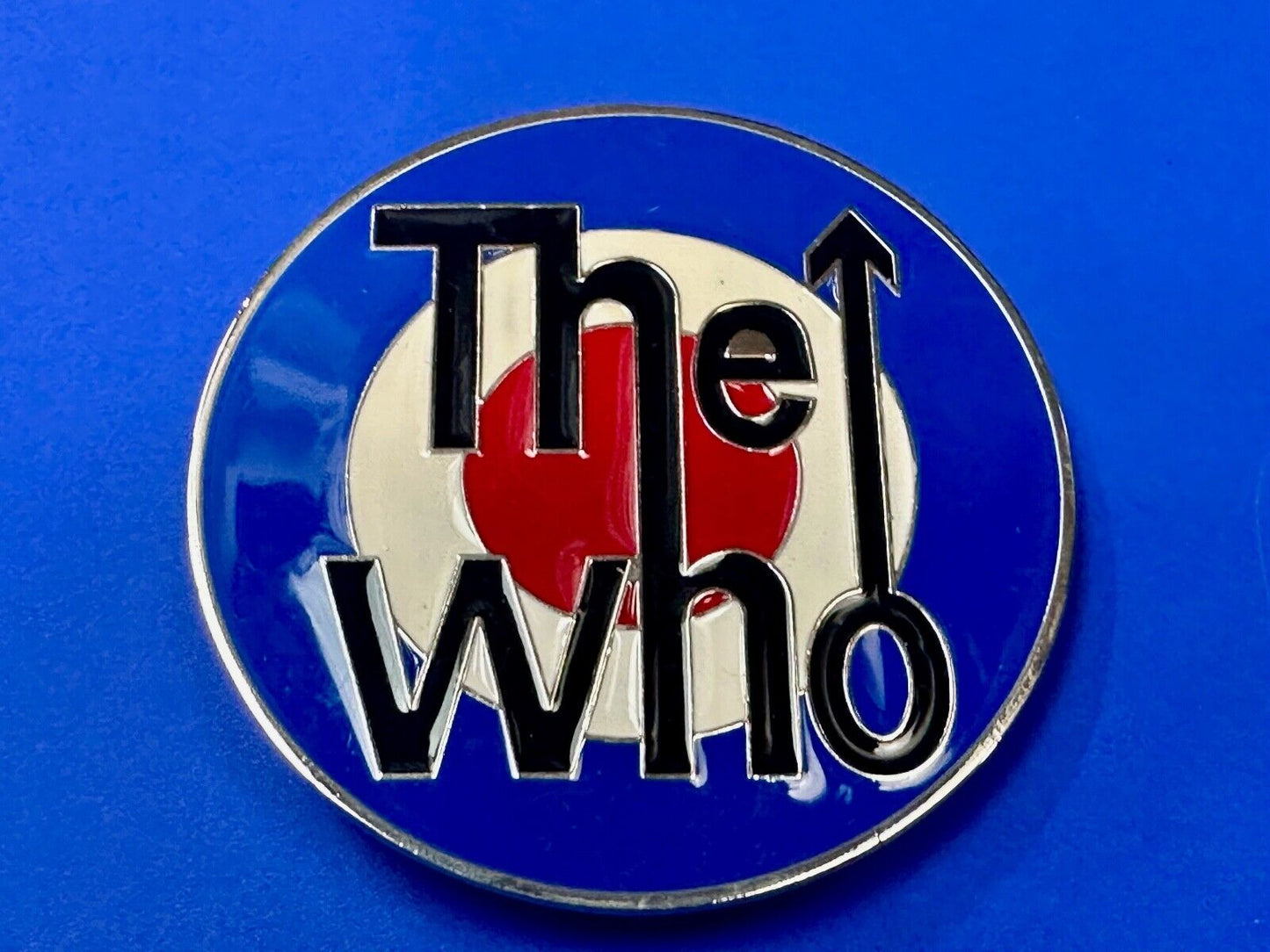 The Who Iconic Band Belt Buckle 2005 Bravado Merchandising Logo Oval Painted