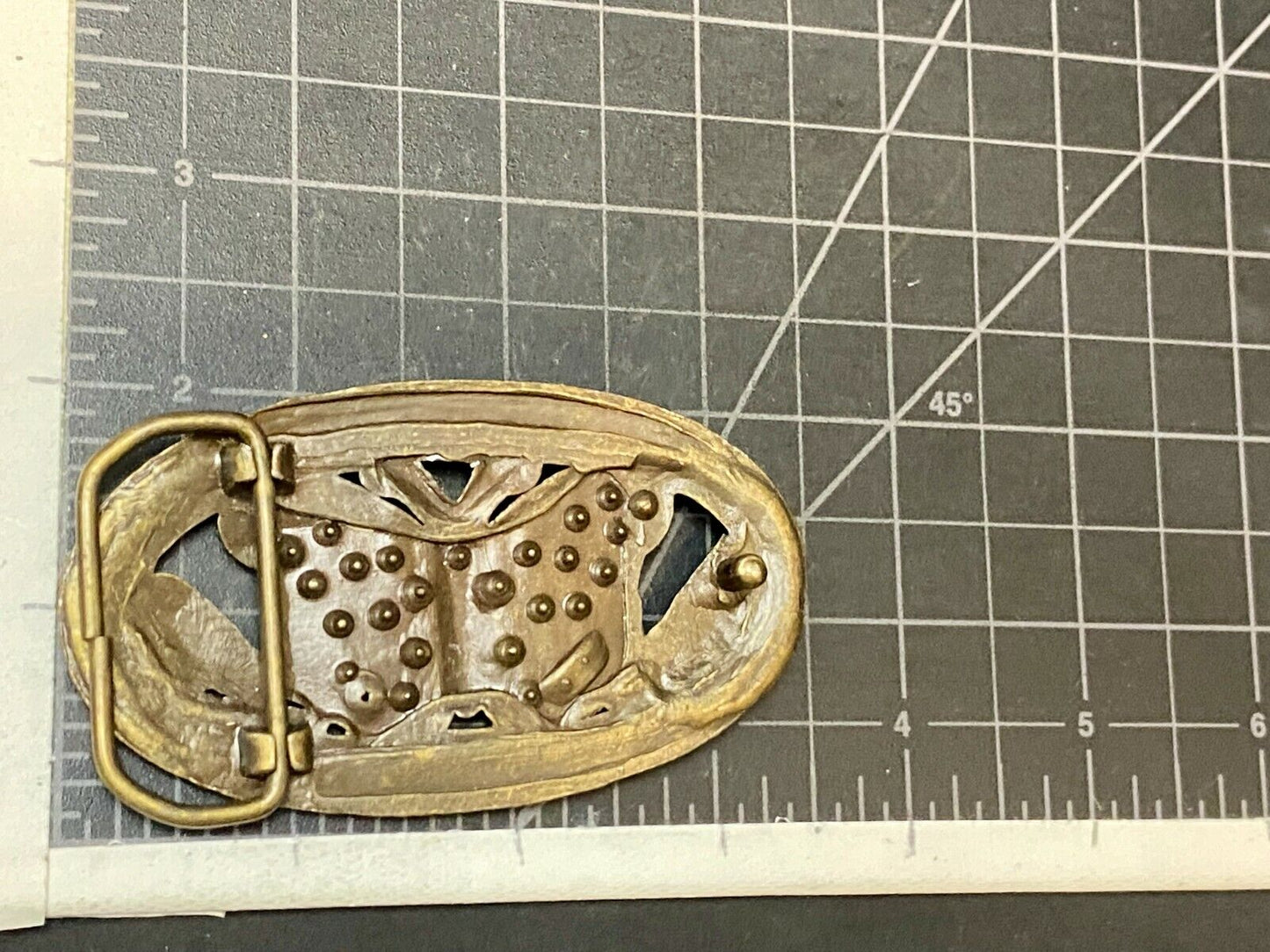 Beautiful Cut Out Butterfly - Yelloew Rhinestone Accented Brown Belt Buckle