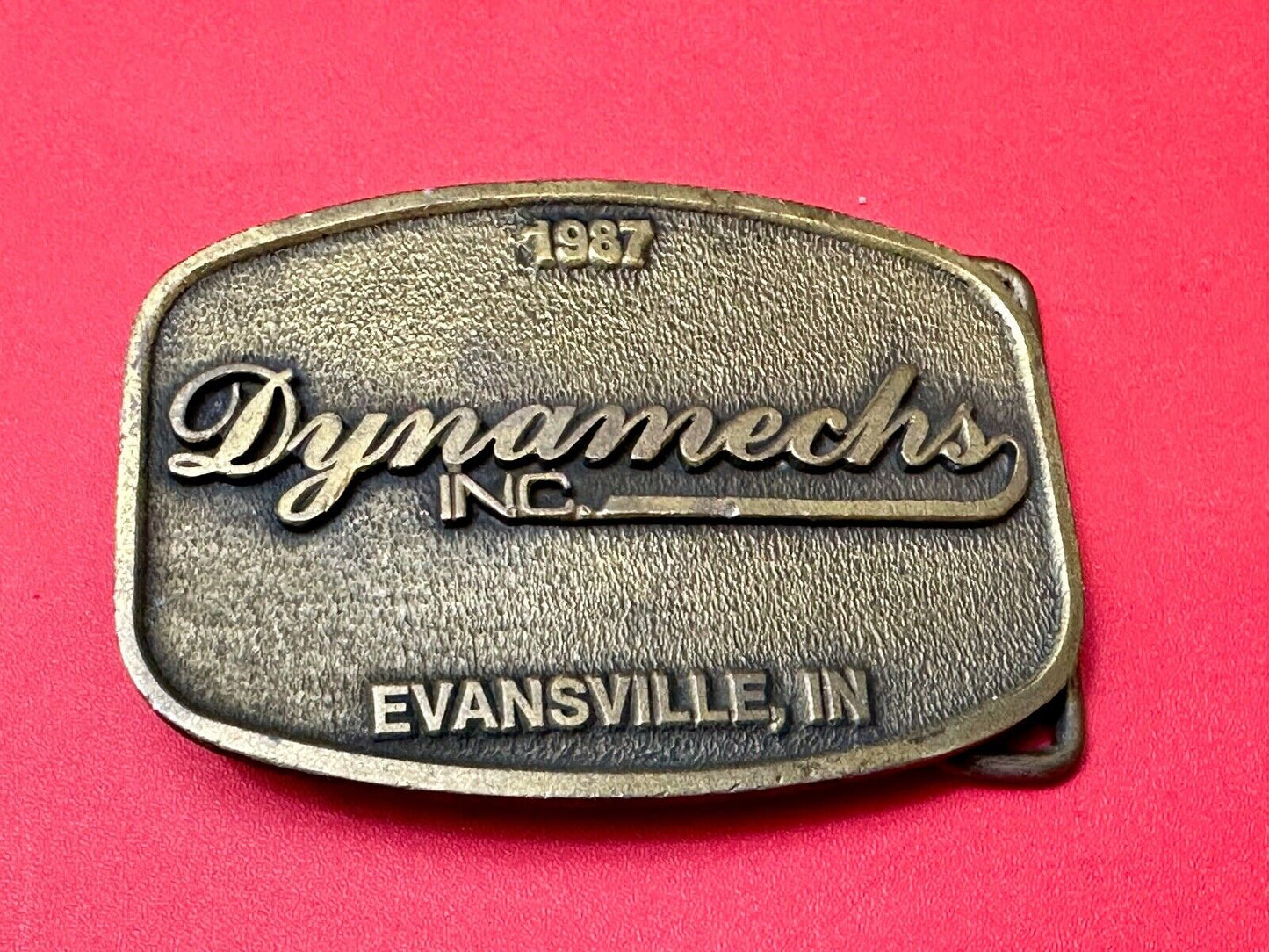 Vintage 1987 Dynamechs INC Evansville IN Truck Service belt buckle by CD Hit