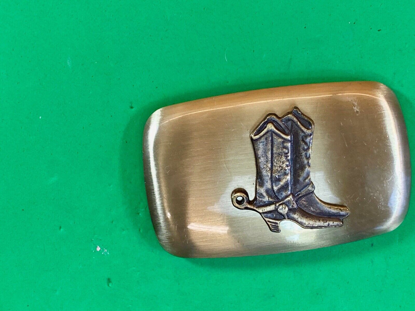 Vintage Chambers Western Rodeo Cowboy Boots With Spurs Belt Buckle