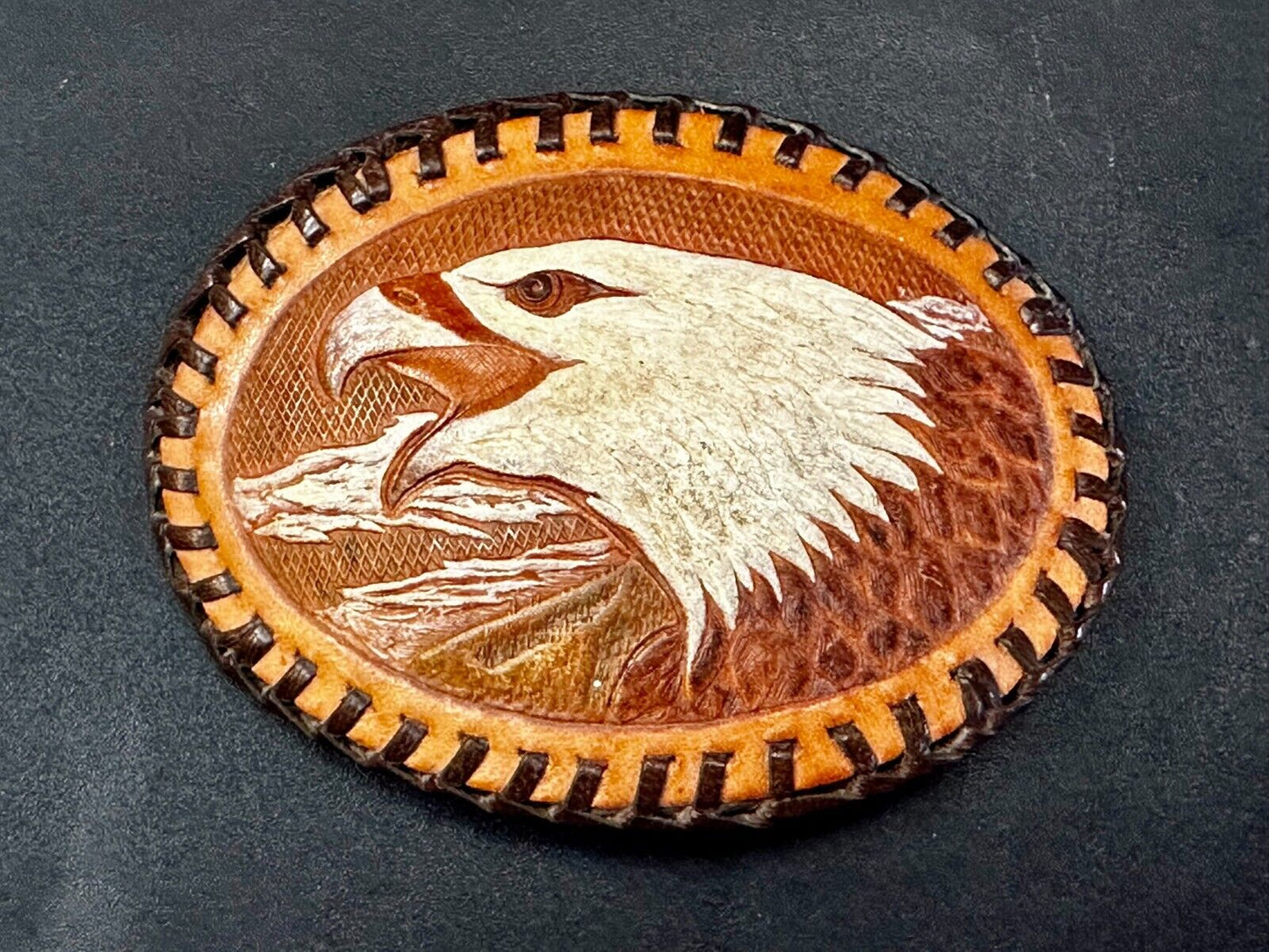 Belt Buckle eagle Leather