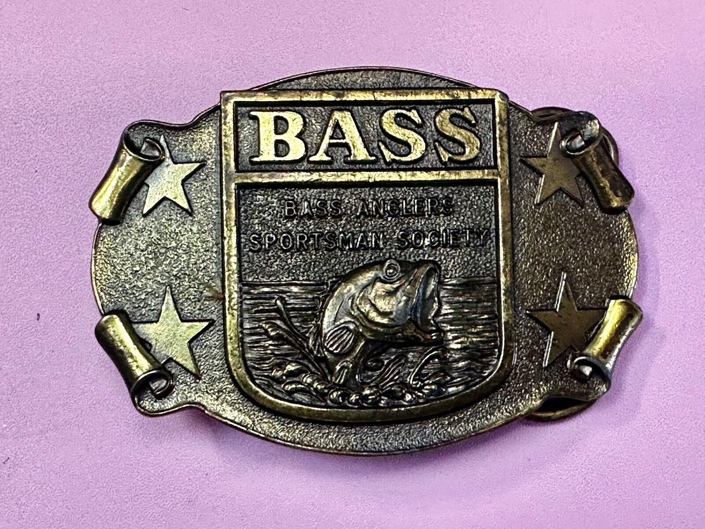 BASS Anglers Sportsman Society Sport Fishing Fishermans Belt Buckle - Gift!