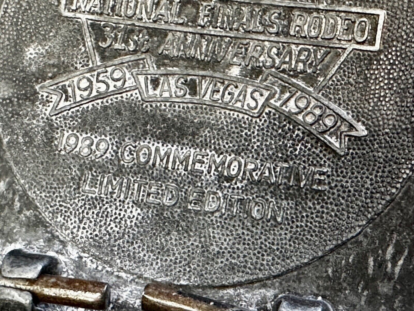 1989 NFR NATIONAL FINALS RODEO COWBOY BELT BUCKLE LAS VEGAS