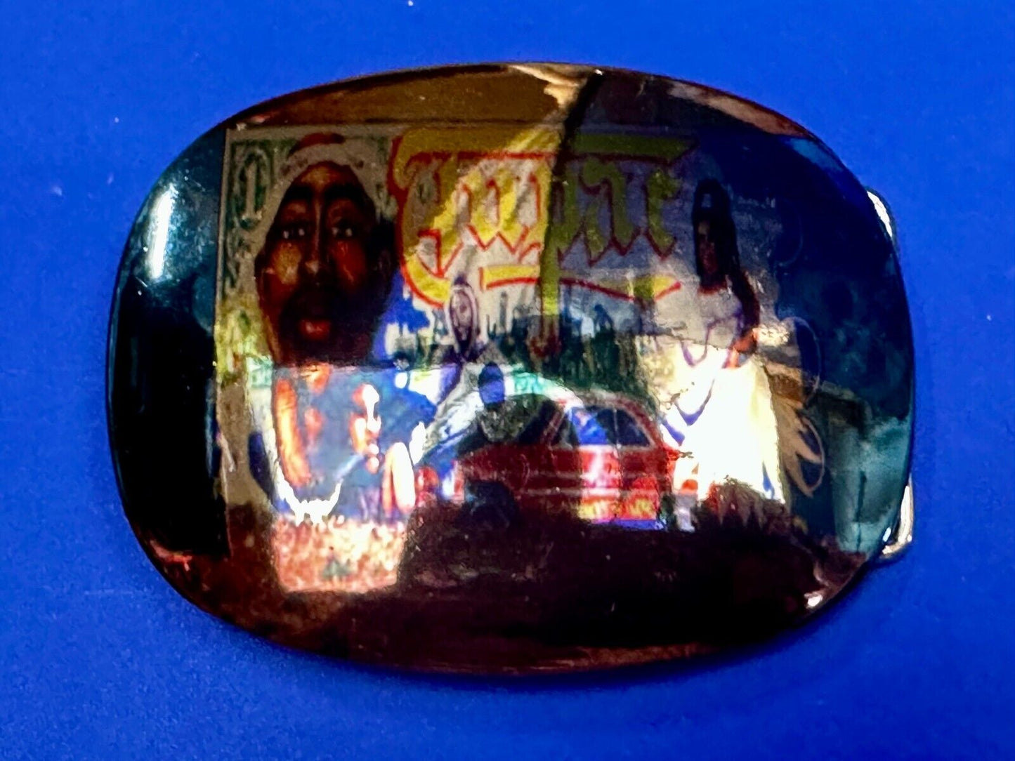 2Pac Tupac Shakur Hologram Style NOS Rap Music Legend Millennium Belt Buckle