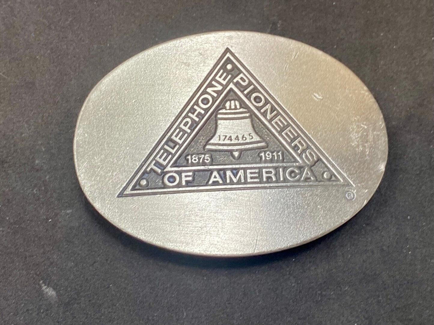 Telephone Pioneer of America Vtg. Telecommunications Commemorative Baron Buckle