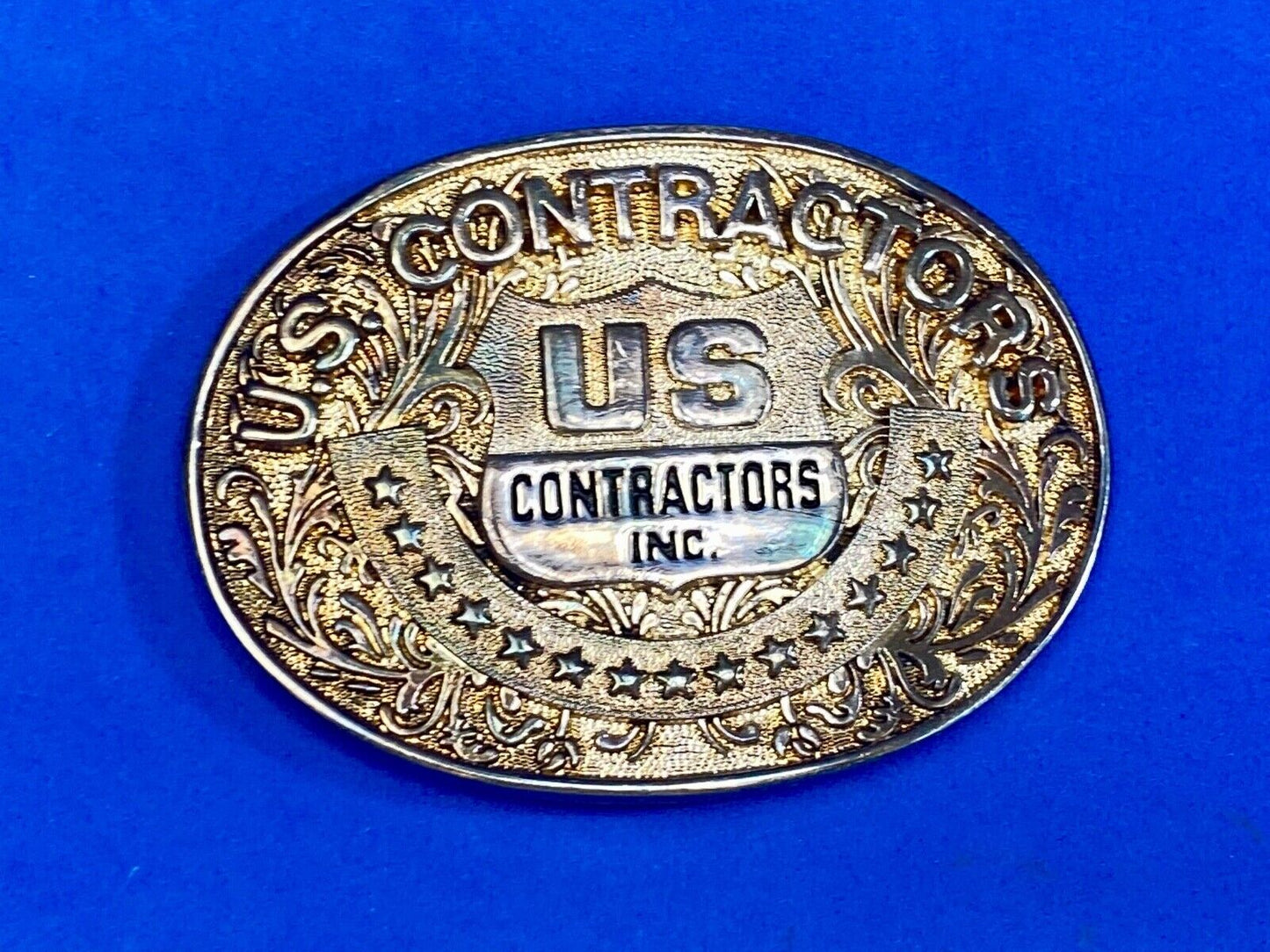 Us Contractors Inc Western Flower Swirl Belt Buckle By O.C. Tanner