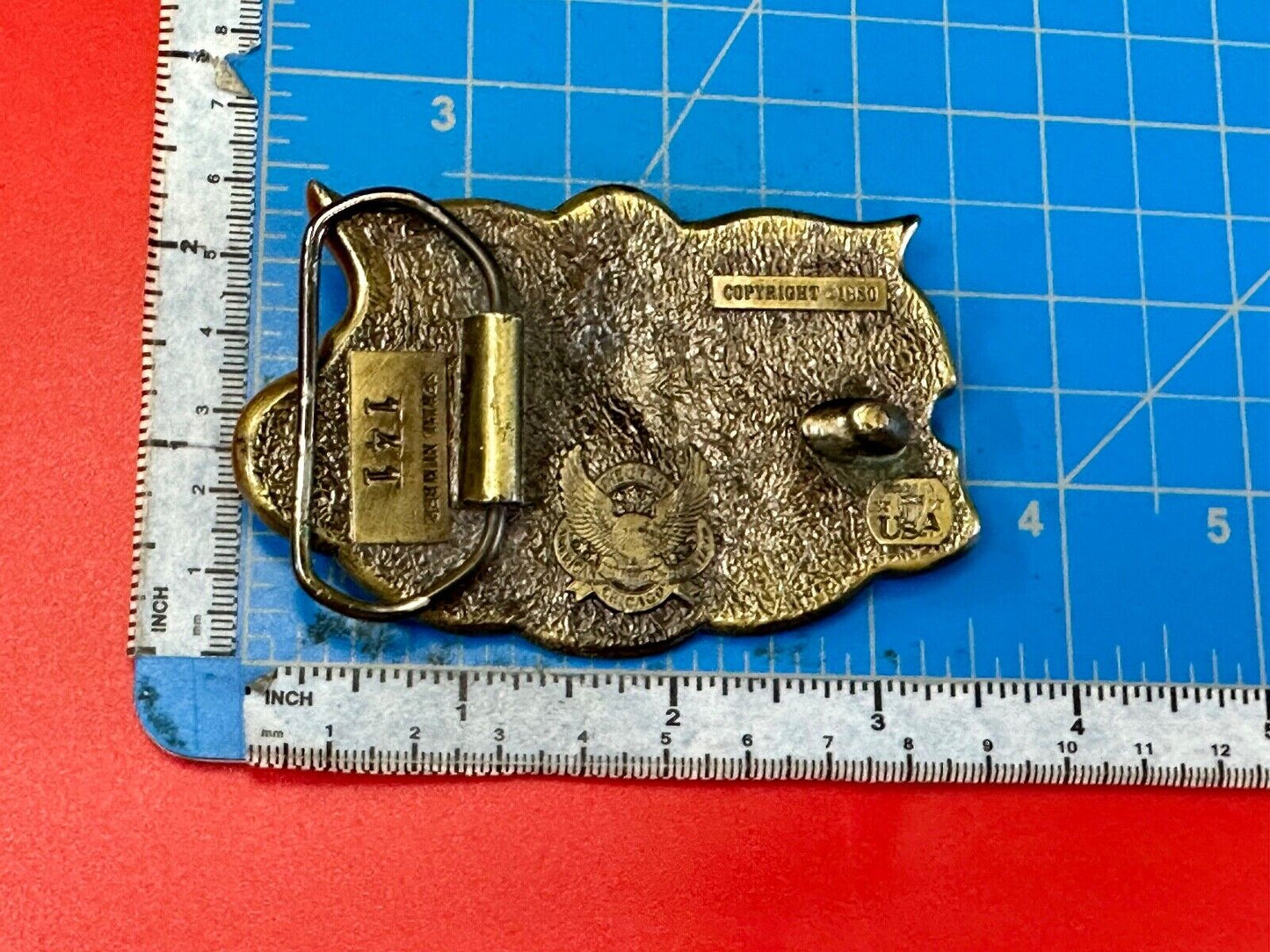 Texas - The Lone Star State - vintage 1980 Longhorn great American belt buckle