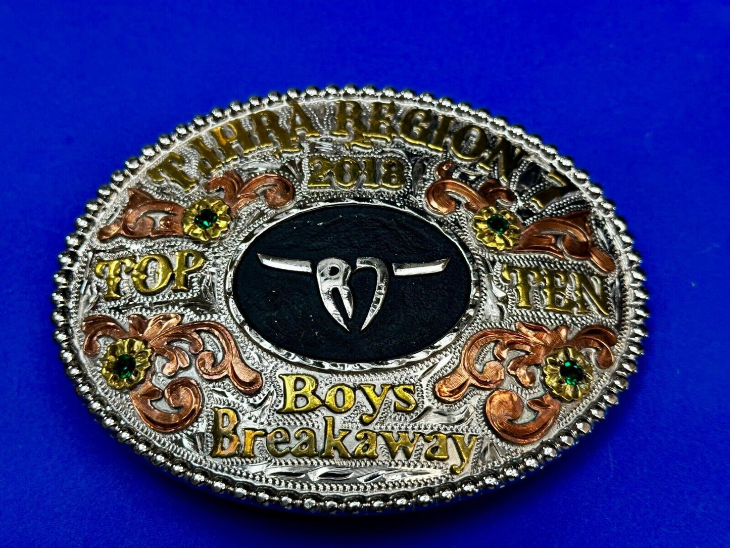 TJHRA Region 7 Top Ten Boys Breakaway Rodeo Tres Rios Trophy Belt Buckle