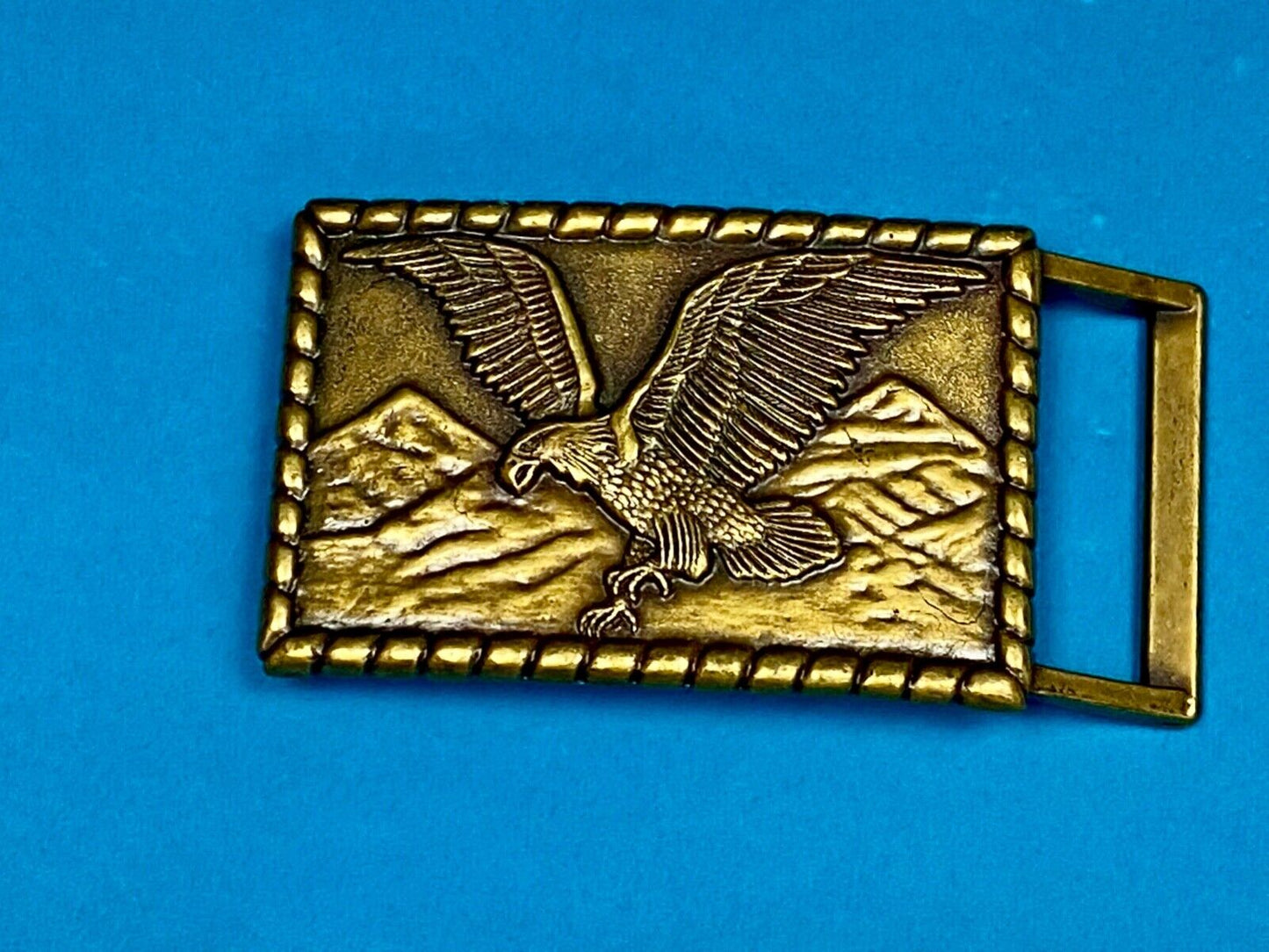 Vintage Eagle Belt Buckle American Americana Usa Biker Mountains Classic