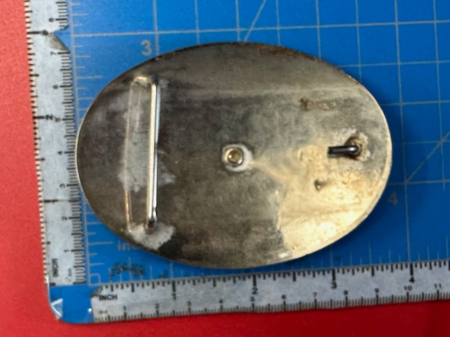 Vintage Cowboy Saddle Bronc western silver tone belt buckle