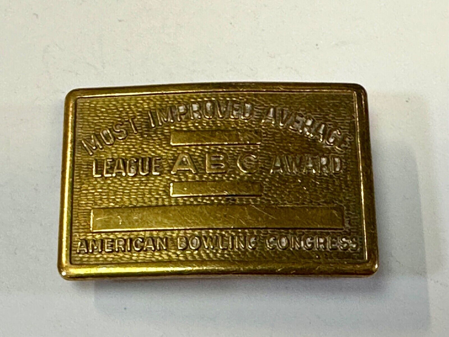 American Bowling Congress BLANK ENGRAVABLE Belt Buckle - Most Improved Average