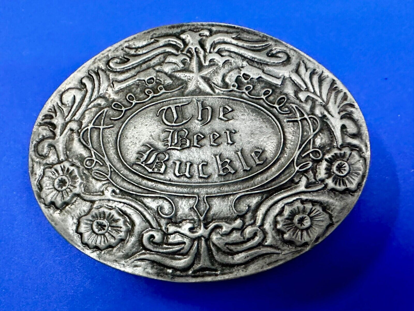 The Beer Buckle - Ornate Large Belt Buckle & Can Holder by BevBuckle