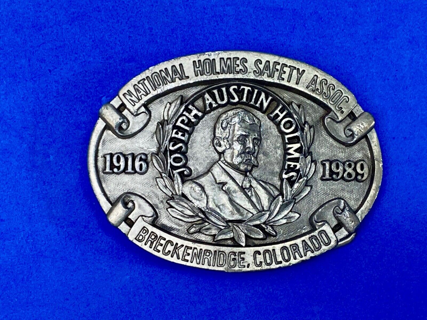 Vintage 1989 National Homes Safety Assoc Breckenridge Co Belt Buckle By Fox Add