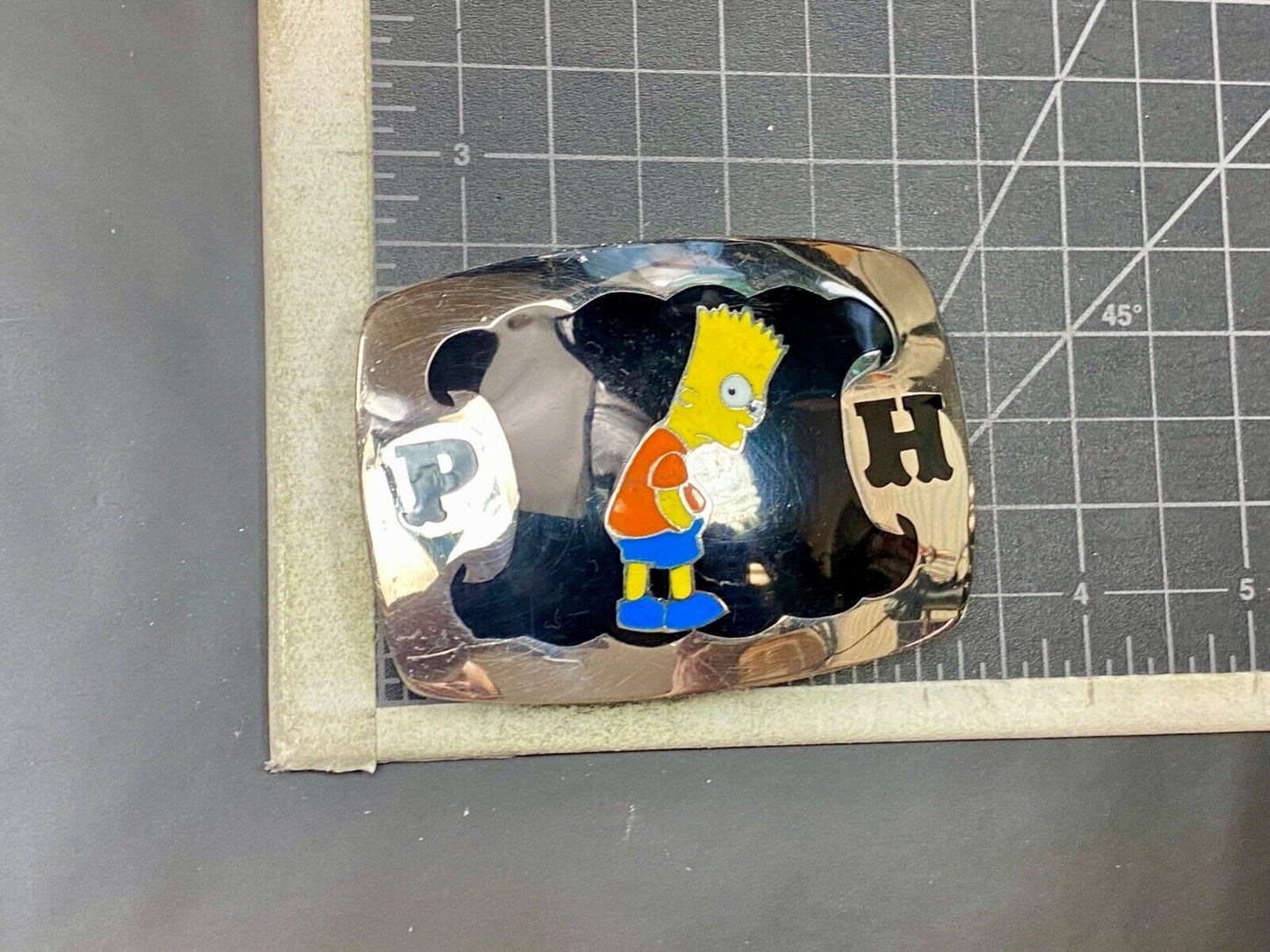 Bart Simpson ULTIMATE Simpsons fan gift! PH Western belt buckle AMAZING QUALITY