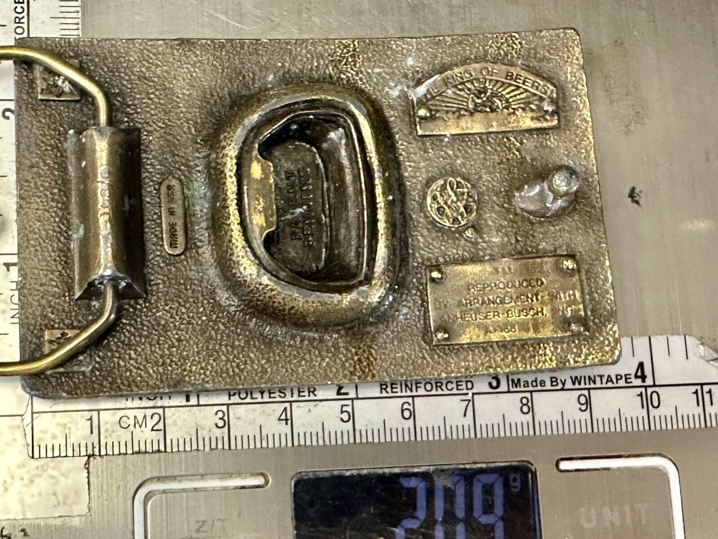 Vintage Budweiser A-168 Beer Company Brass Tone Add Belt Buckle