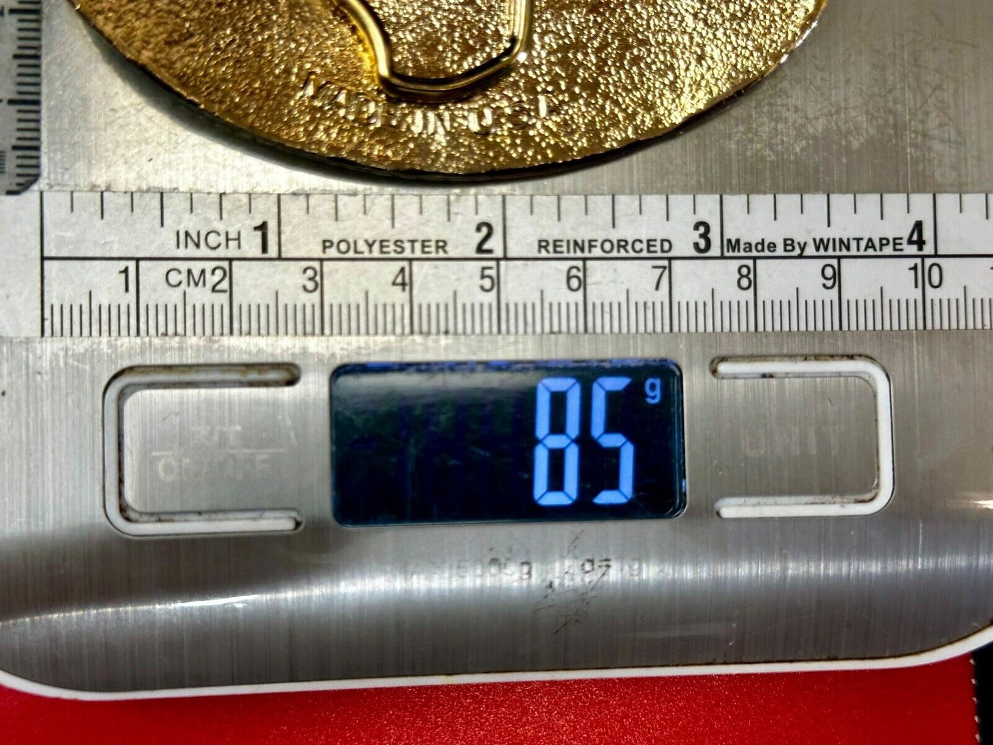The Great State of Texas Star & Flag western Gold & White Color Belt Buckle