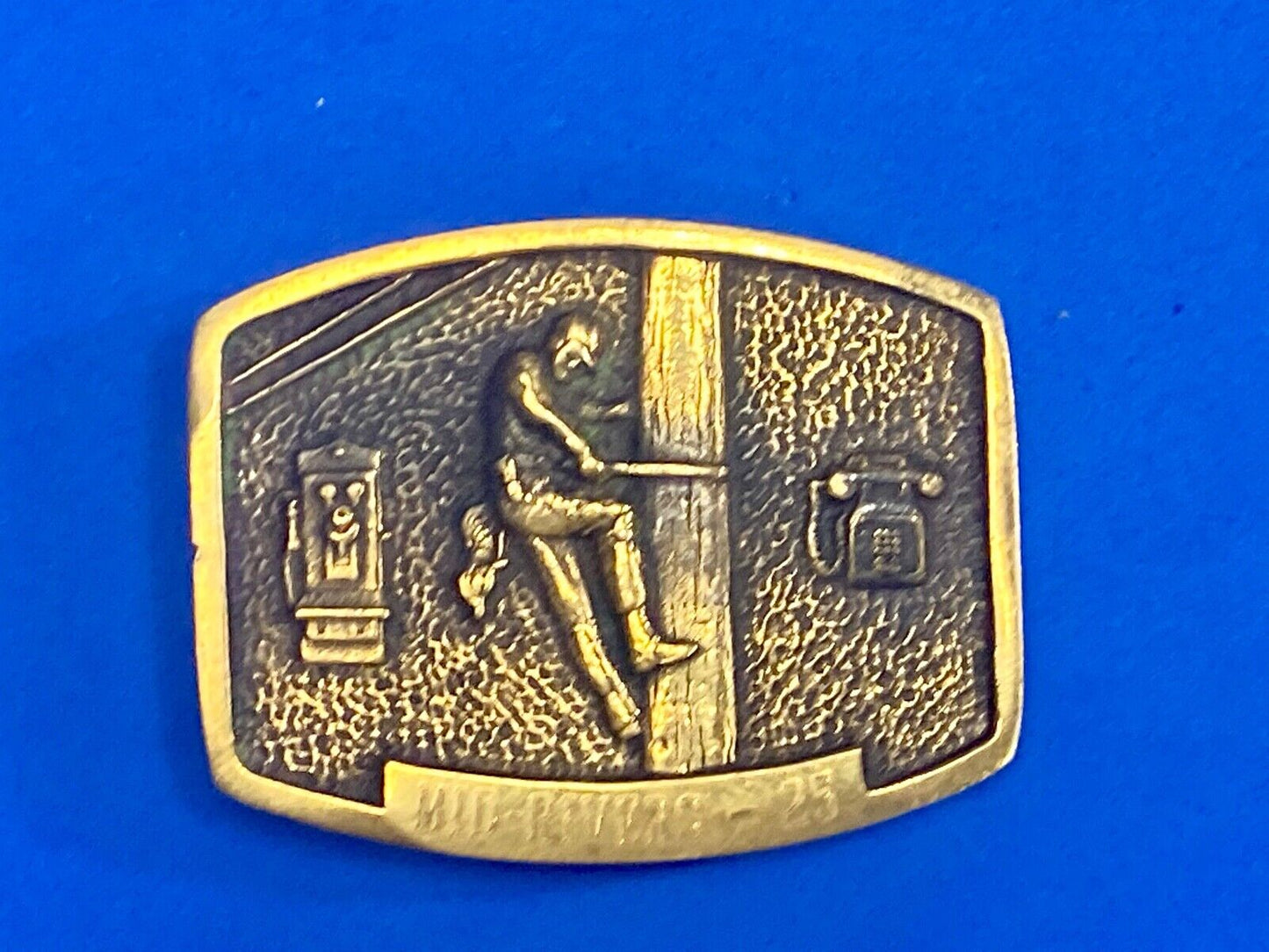 Telephone Communications Telecomunications Pole Climber Utility Belt Buckle
