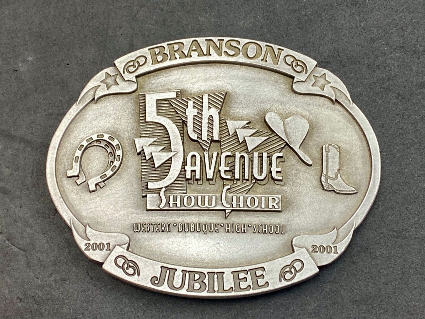 2001 Branson 5th avenue Jubilee Show Choir belt buckle by Spec Cast