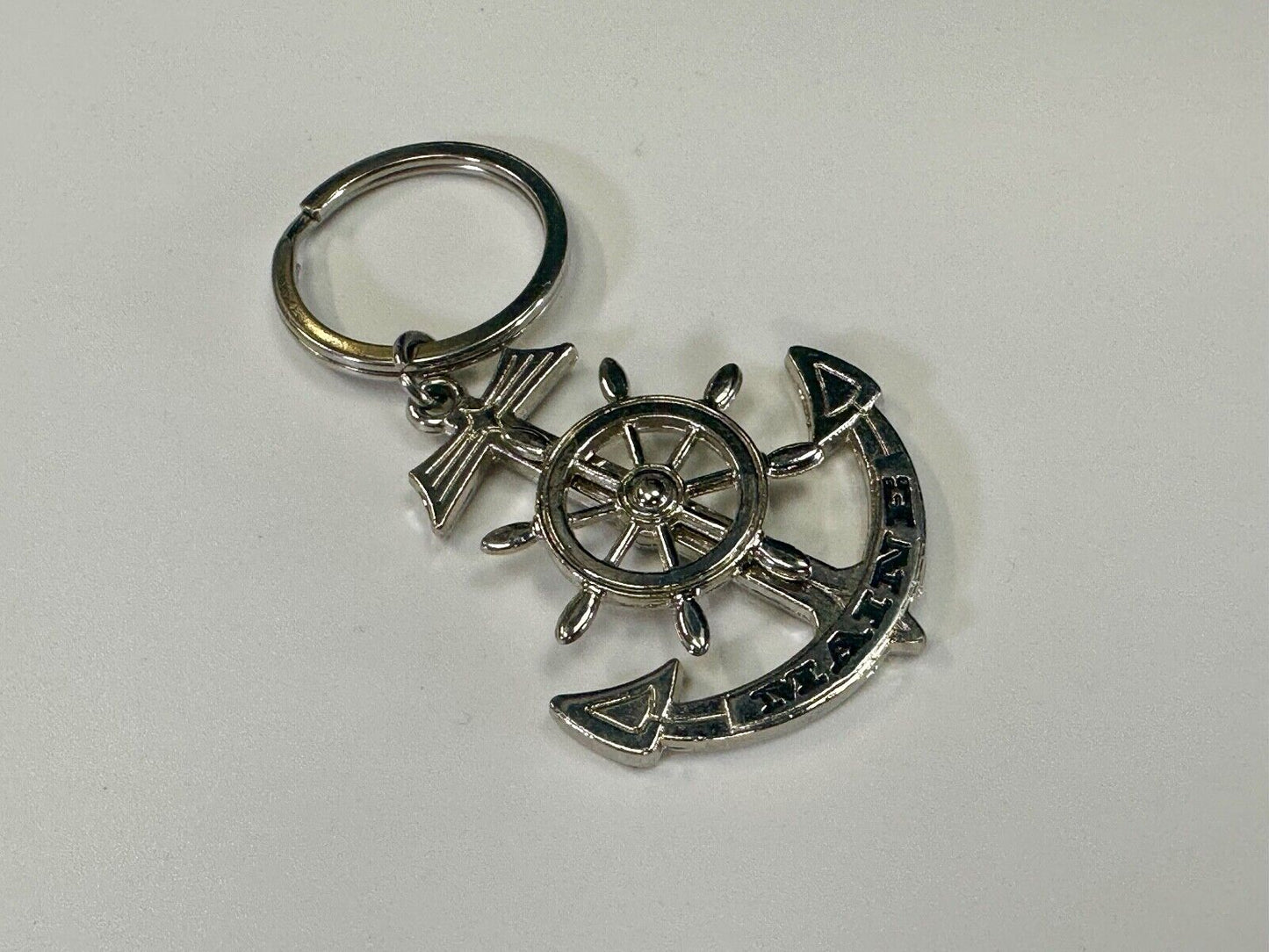 The great State of Maine Nautical Boat Anchor Wheel Keychain - Key Ring Chain