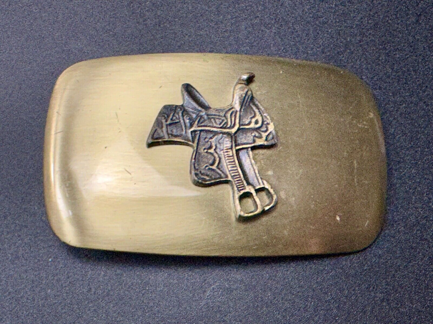 Vintage Chambers Horse saddle on western belt buckle