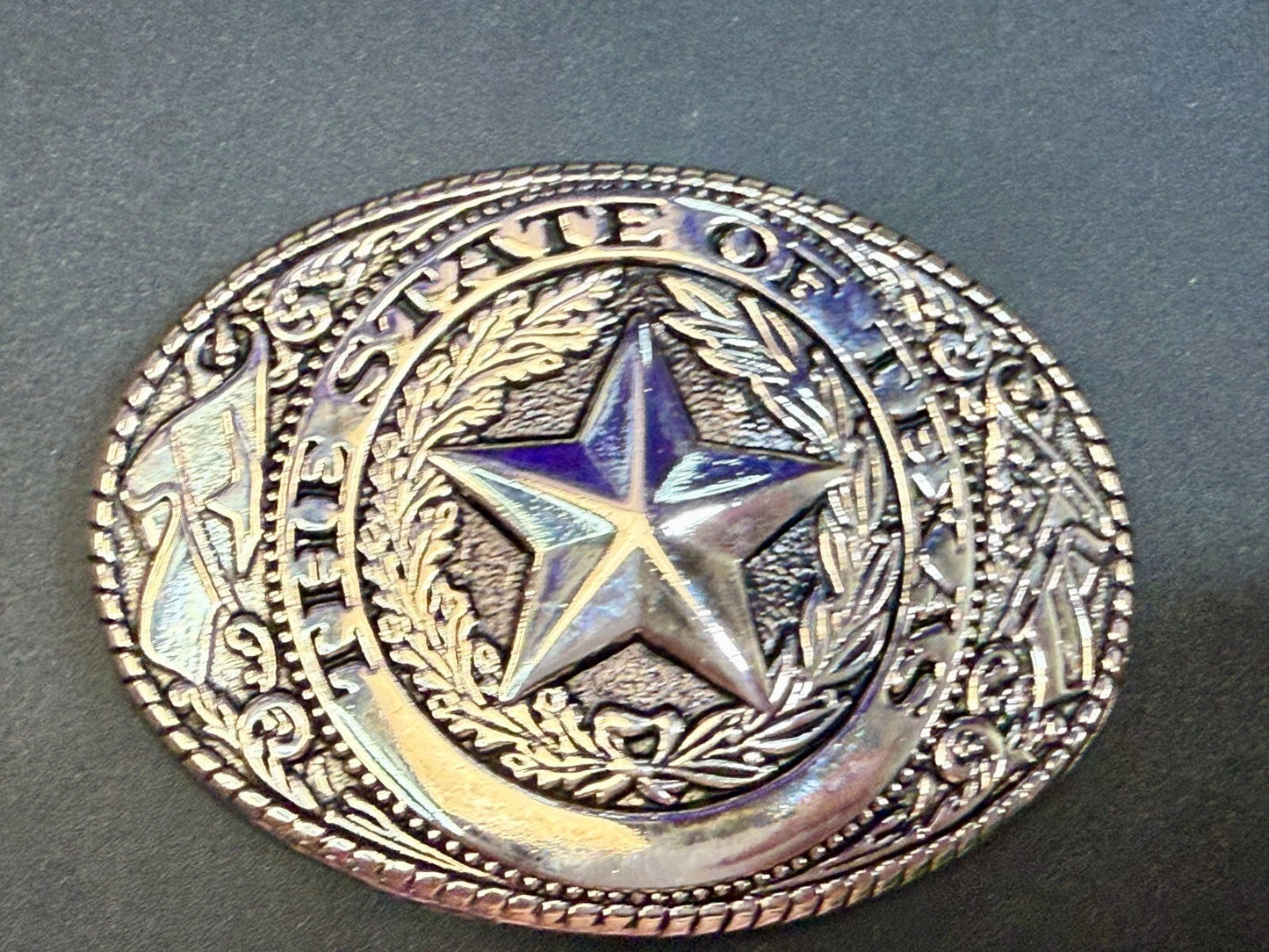 The Great State Of Texas Lone Star Commemorative Series Silver Color Belt Buckle
