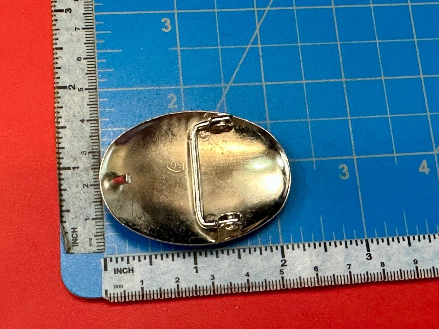 BC - Vintage B Cayaditto Zuni Bear Claw oval Belt Buckle