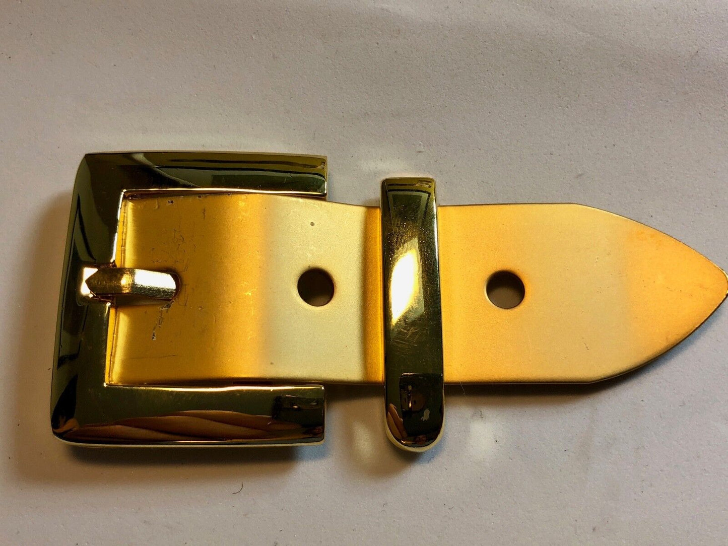Vintage 2 piece Dress Brass Tone? Belt Buckle