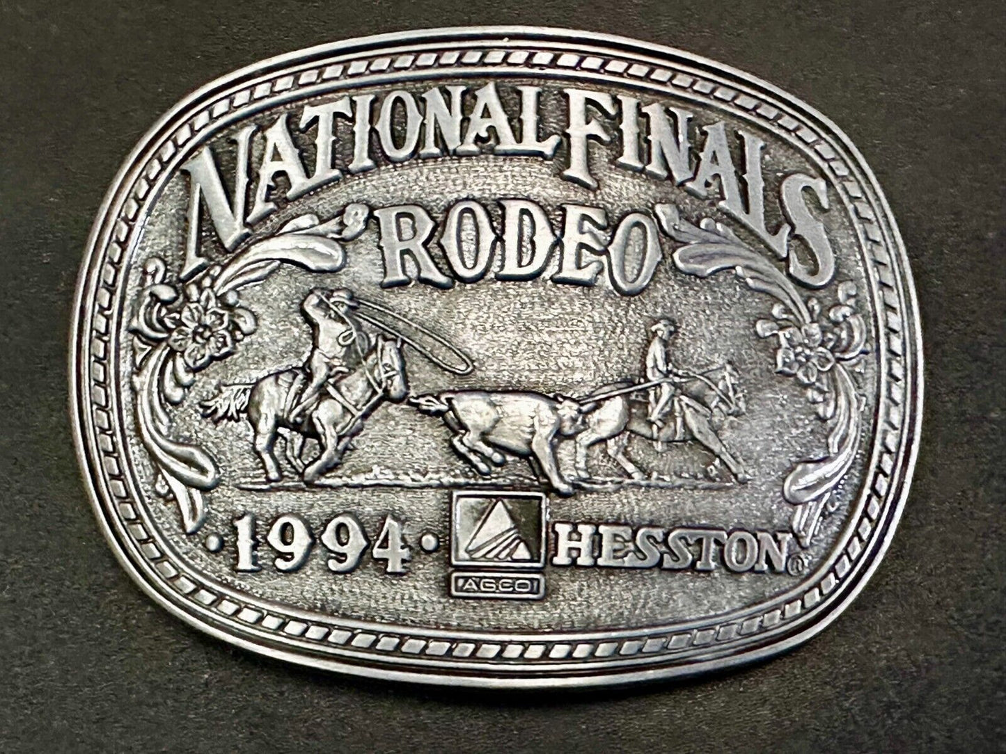1994 ADM Hesston NFR National Finals Rodeo Cowboys Western Belt Buckle