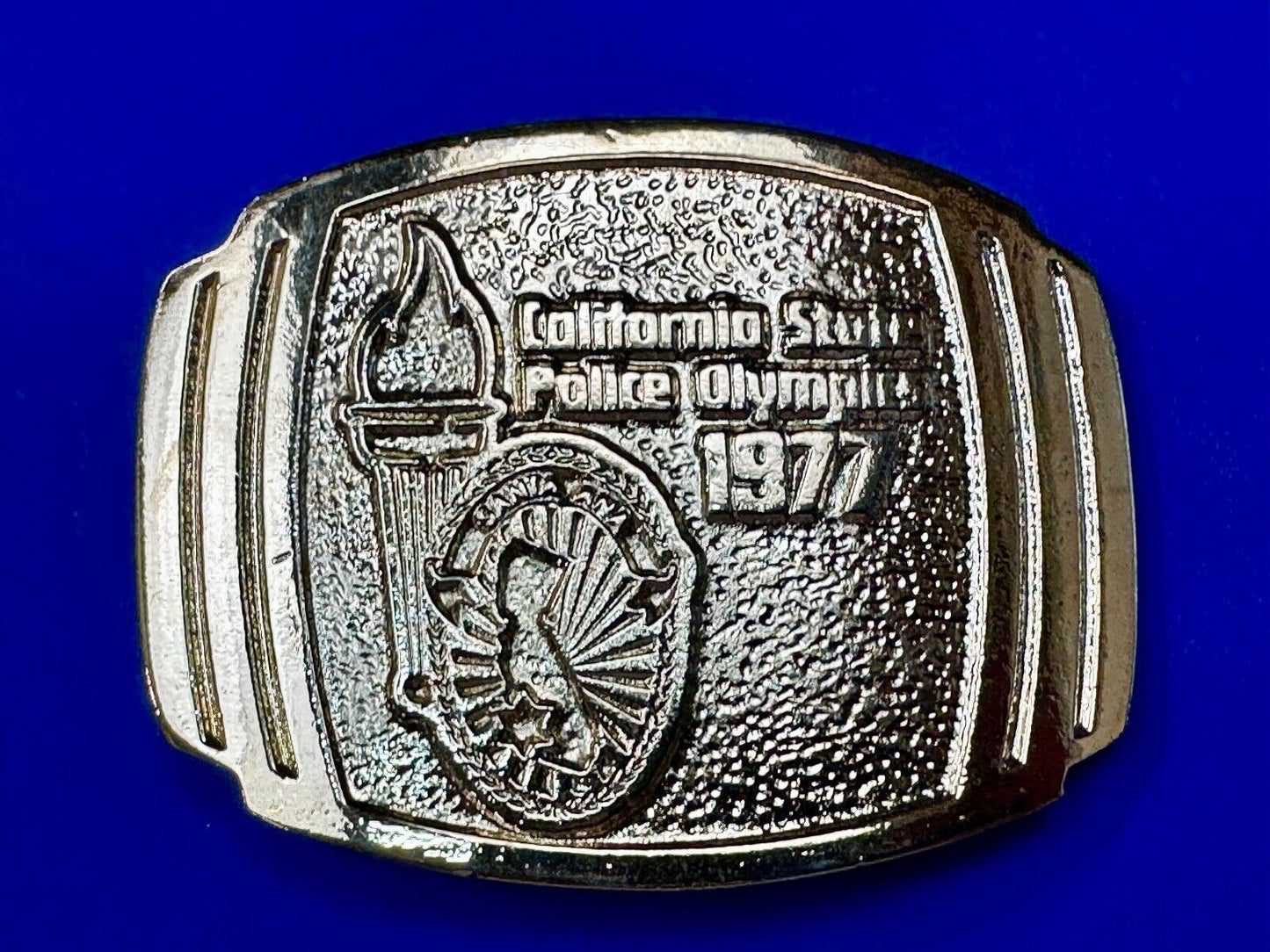 Vintage California State Police Olympics 1977 belt buckle