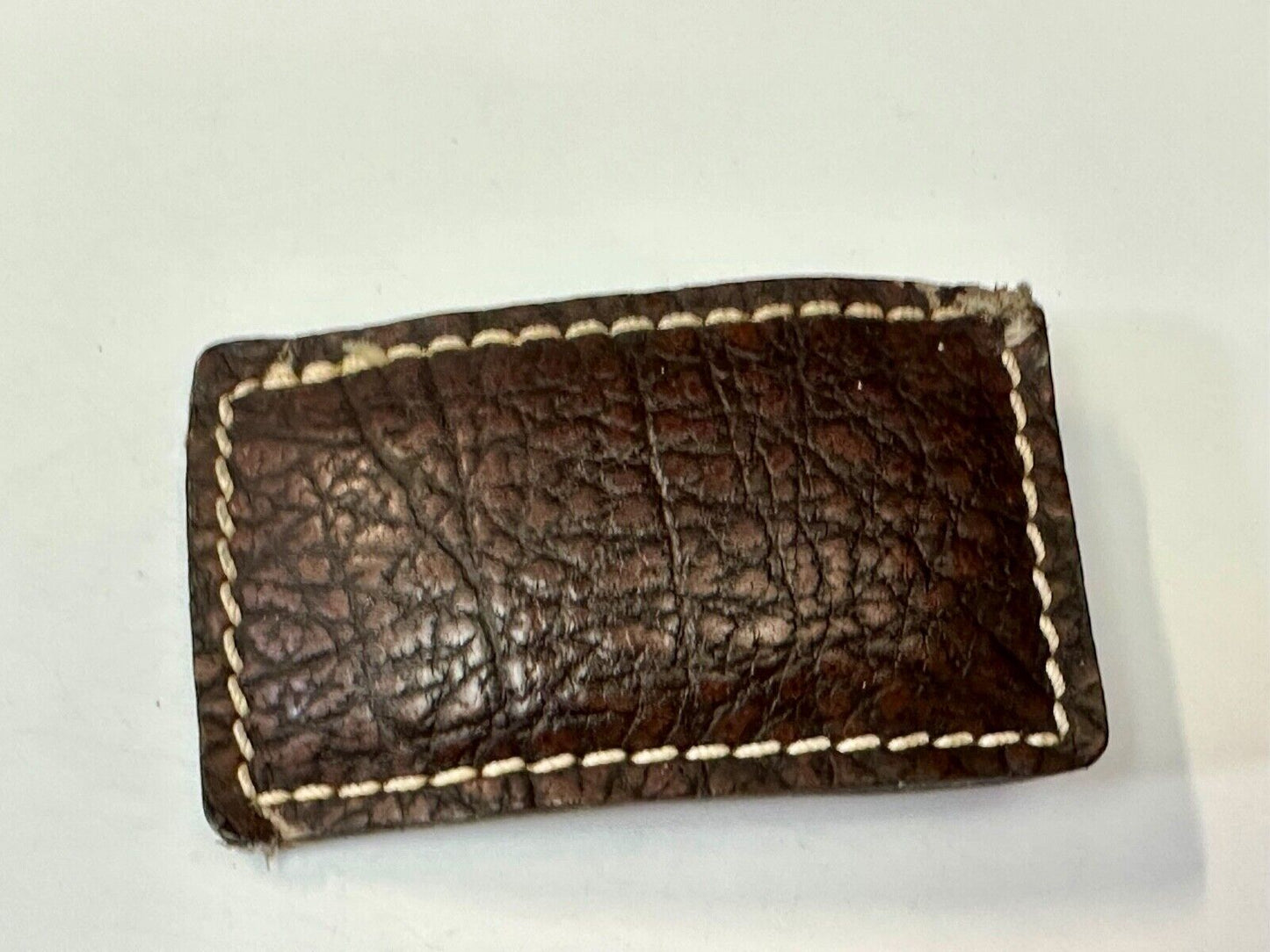 vintage brown leather belt buckle to restore