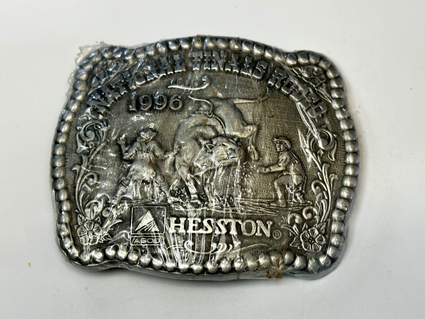 1987 National Finals Rodeo NFR Cowboy Western NOS Belt Buckle in wrap