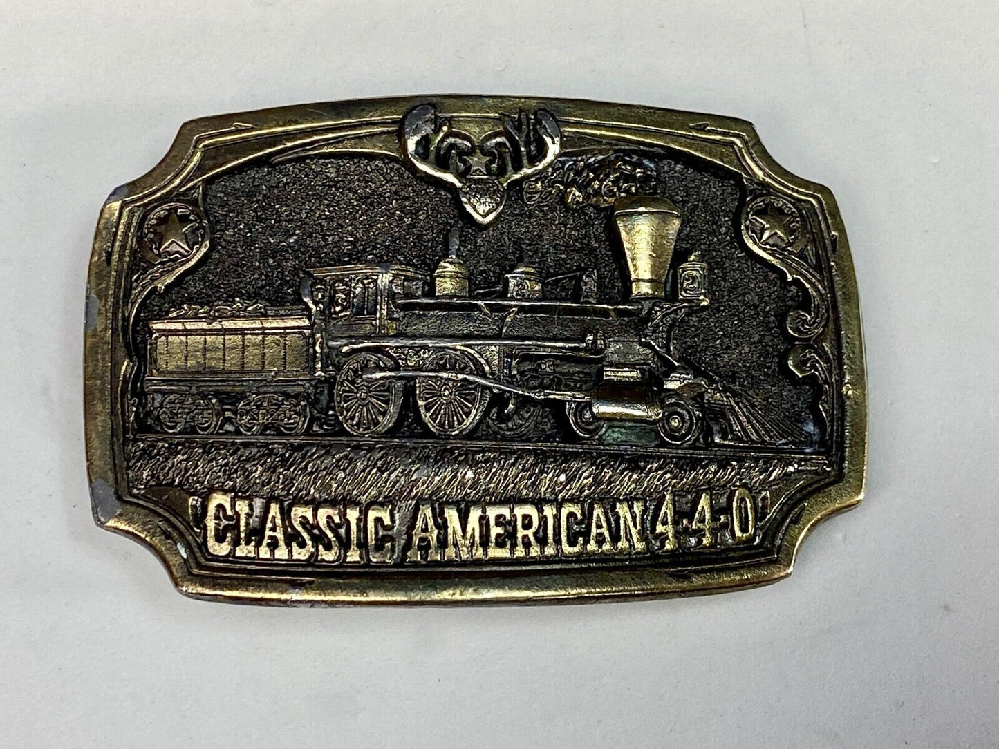 Vintage 1983 Classic American 440 Train Railroad Great American Belt Buckle
