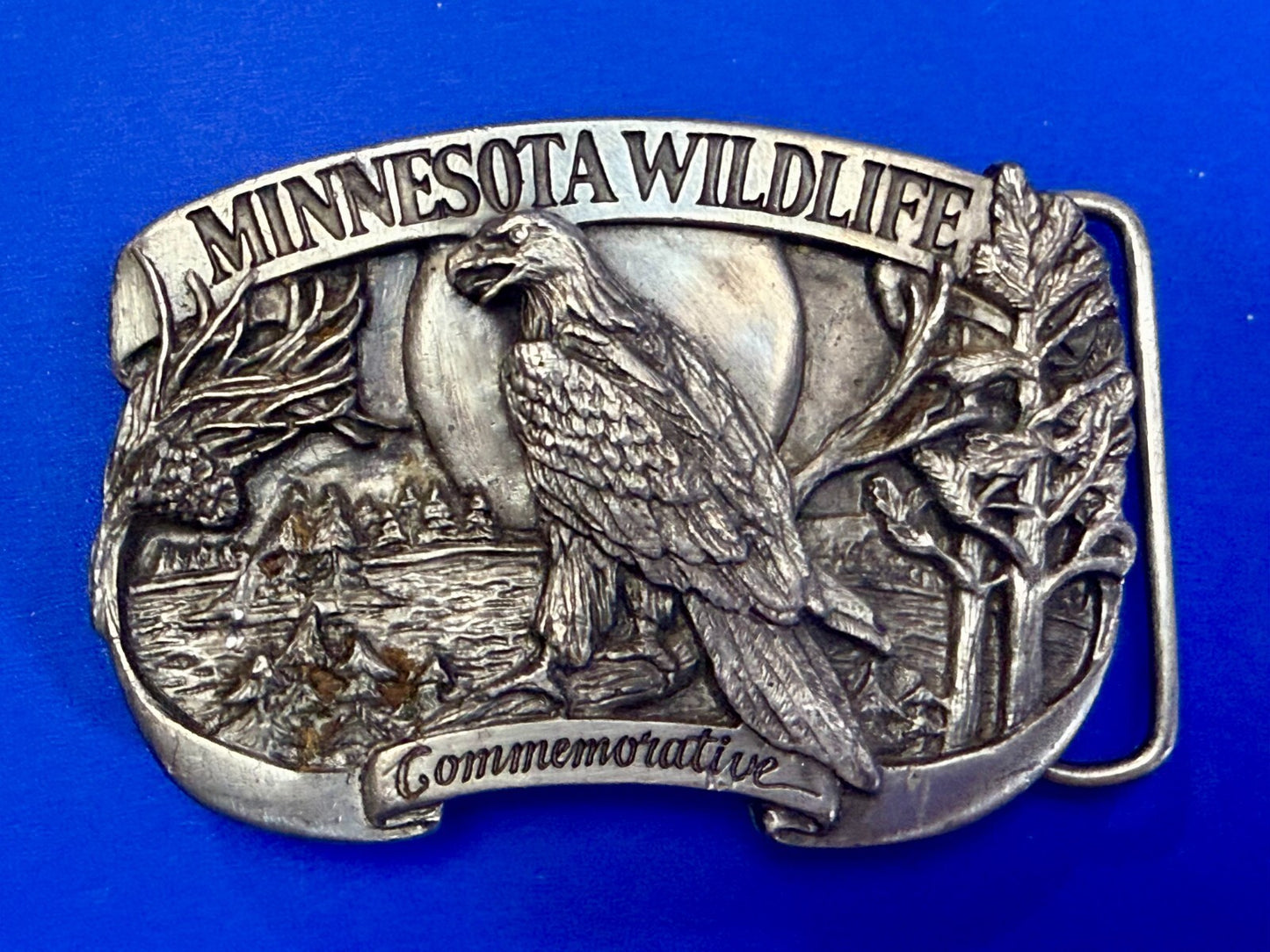 The Bald Eagle Minnesota Wildlife Commemorative 1986 Arrowhead Belt Buckle