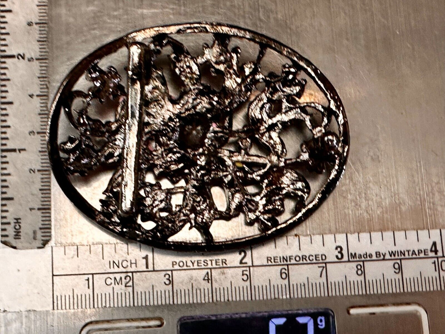 Beautiful Cutout Flower Themed See Through Rhinestone Accented Belt Buckle