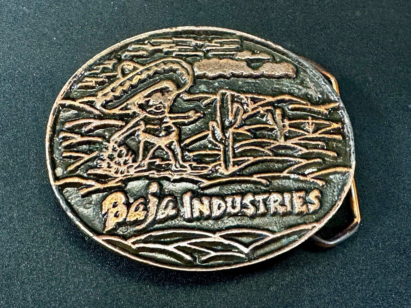 Baja Industries Company Logo? Round metal Belt Buckle
