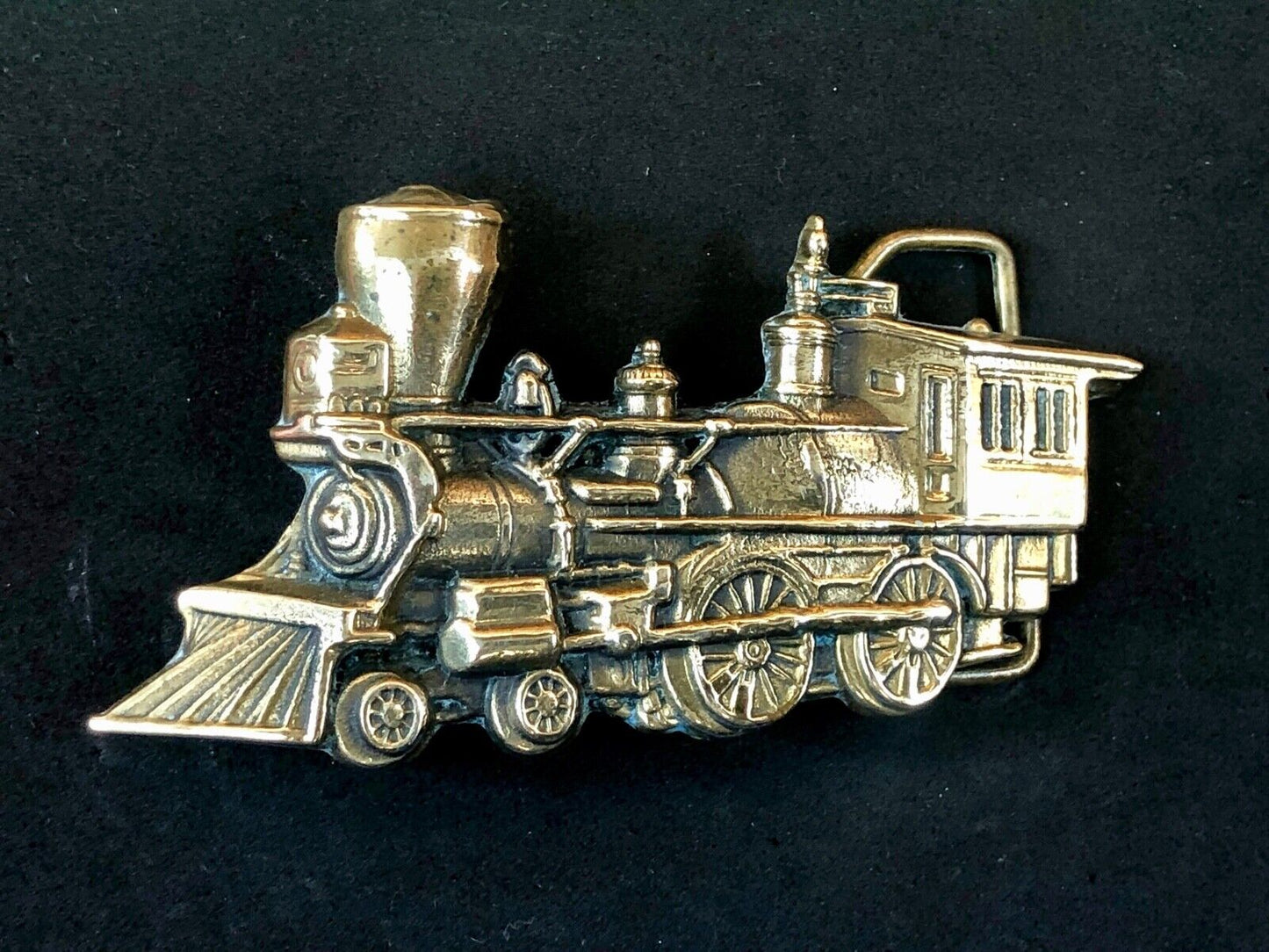 Vintage 1976 Steam Locomotive Rr Western Rail Road Brass Belt Buckle By Baron