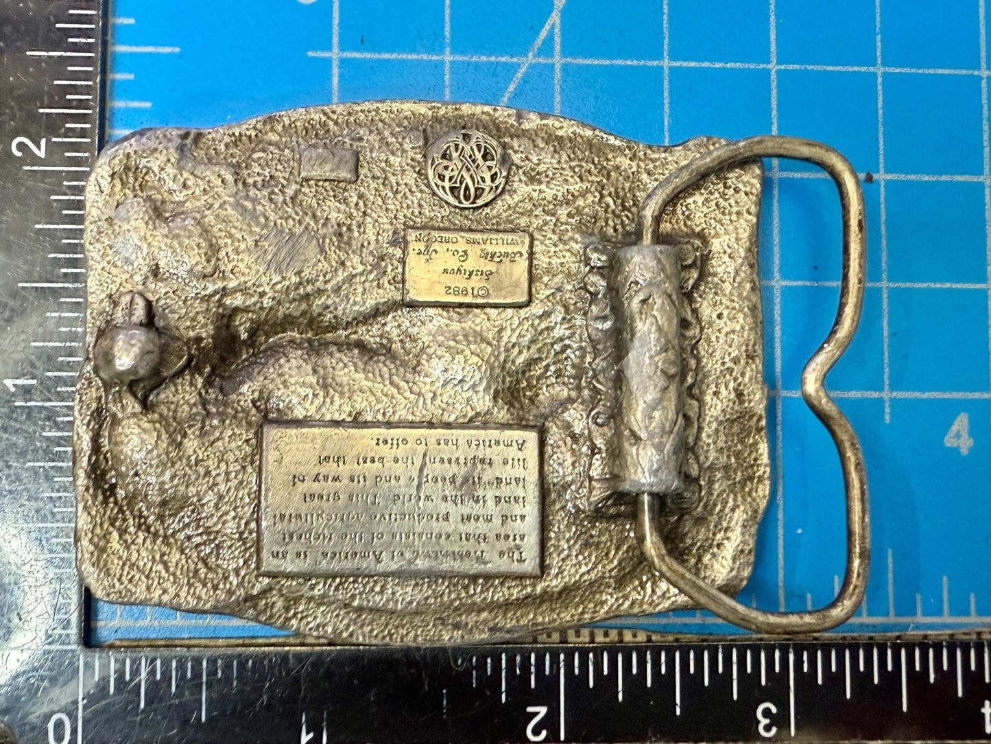 The Great State of Iowa The Heartland of America Vintage Siskiyou Belt Buckle