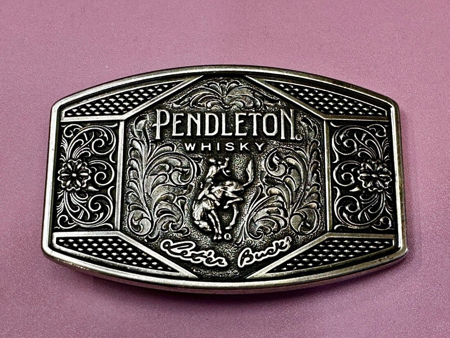 2022 Pendleton Whisky Let'er Buck Montana Silversmith Rodeo Cowboys Belt Buckle