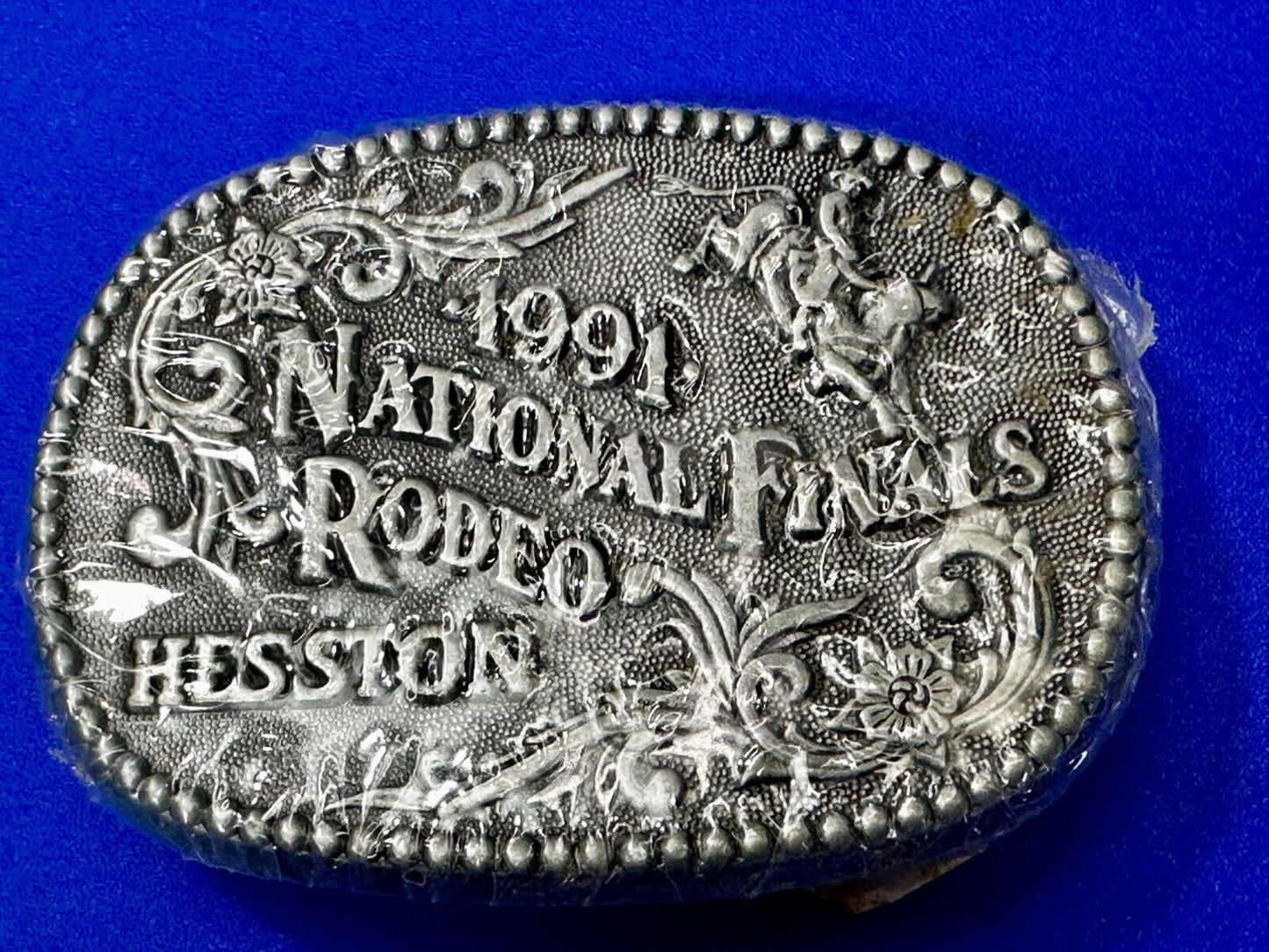 1991 Hesston National Finals Rodeo NFR Cowboys Youth Size NOS Belt Buckle