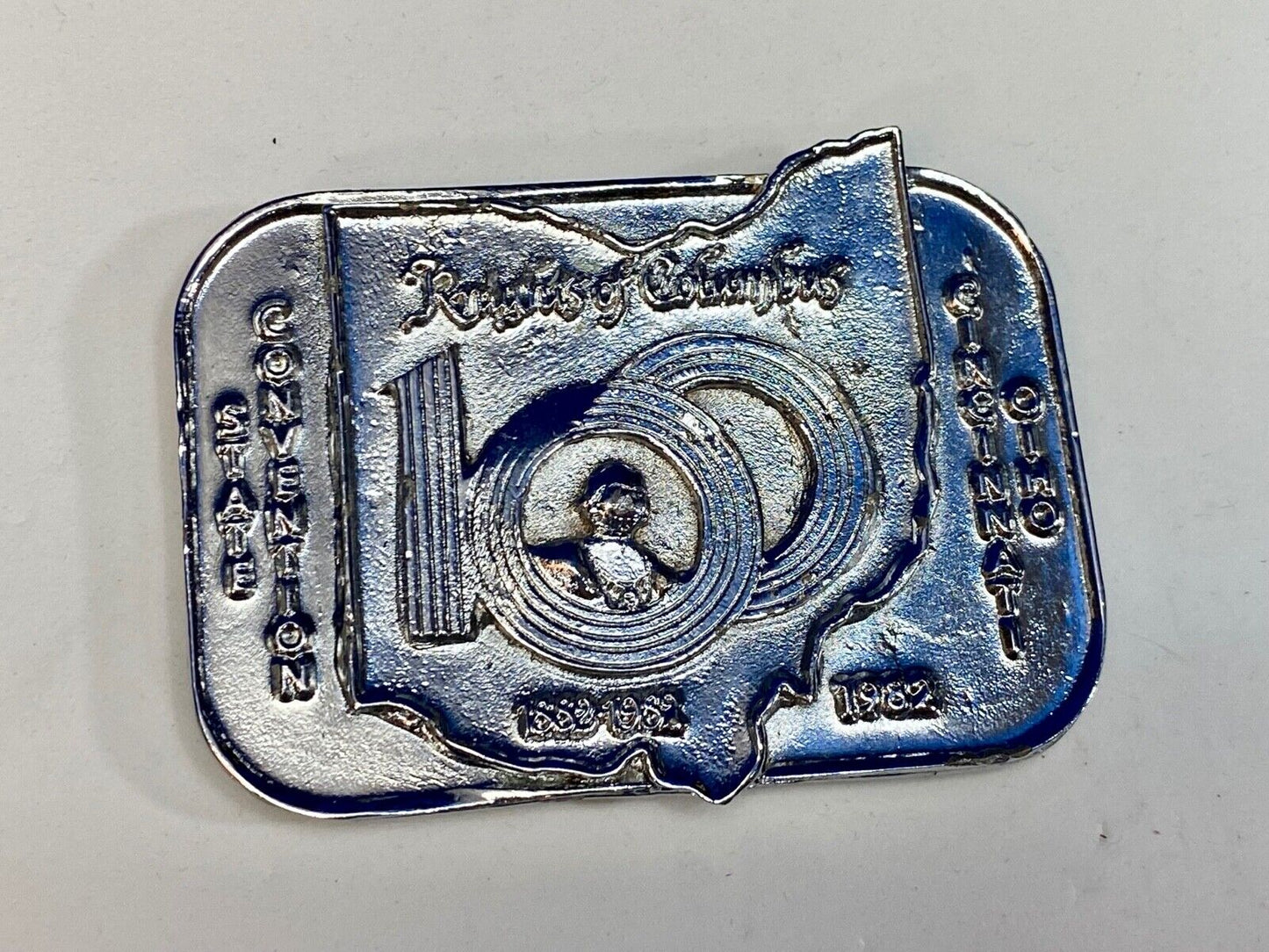 Vintage 1982 Knights Of Columbus 100 Year Celebration Convention Belt Buckle