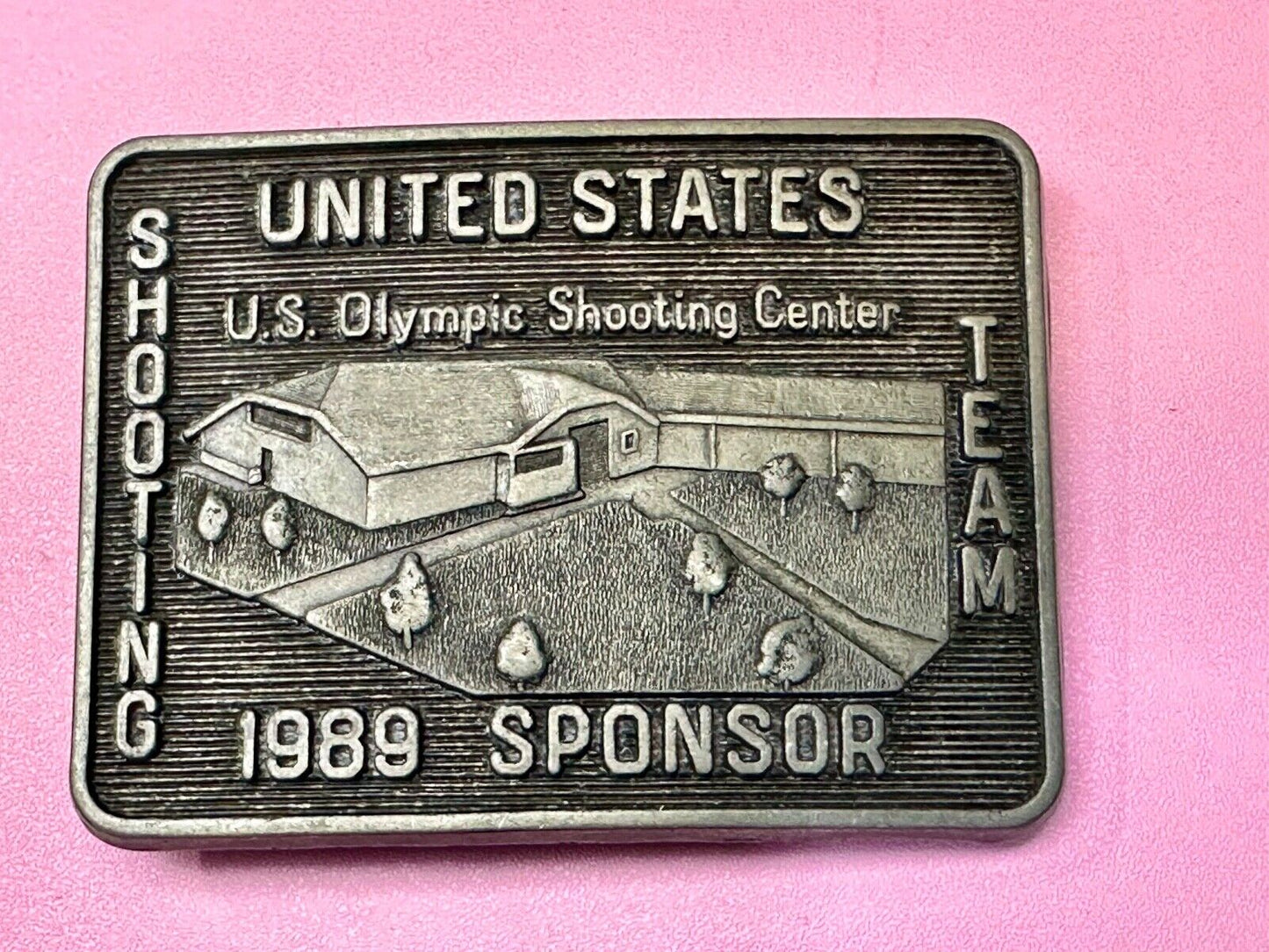 US Olympic Olympic Team 1989 Sponsor Shooting Center Belt Buckle
