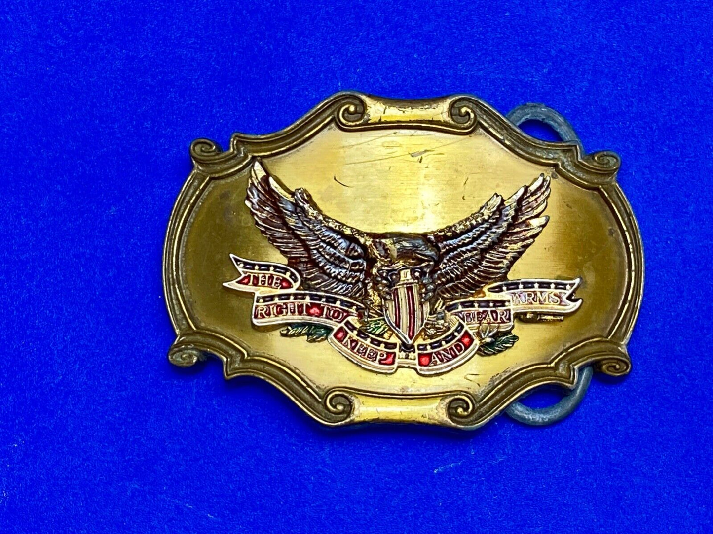 The Right to Keep and Bear Arms Vintage 1978 second amendment Eagle belt buckle