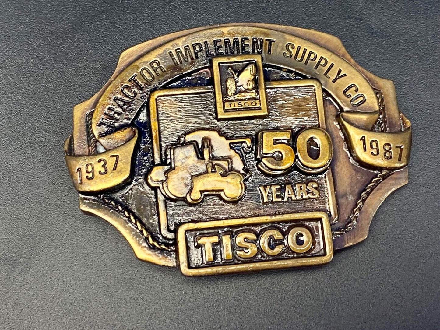 Tisco Tractor Implement Supply Agriculture Farm Farming. 50 Year Belt Buckle